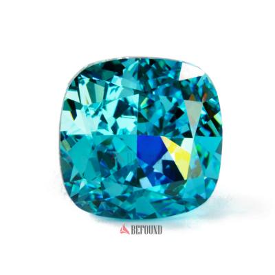 China Fire Diamond Radiant Crushed Ice Cut Handmade High Quality Synthetic Cushion Color or CZ Cubic Zirconia Set for Earring Making for sale