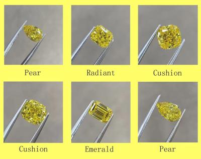 China Jewelry Design Cvd Synthetic Diamonds fancy cut yellow lab Diamonds Earing Necklace a report for sale