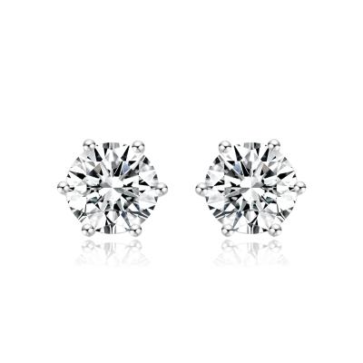 Chine Conception classique 18 carats Boucles d'oreilles en diamant cultivées en laboratoire bijoux NGTC certifié Boucles d'oreilles en diamant ronde à vendre