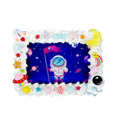 China Promotion Gifts Wholesale Custom DIY Handmade MDE Picture Frame Cream Glue Photo Frame Kids Picture Frame Set for sale