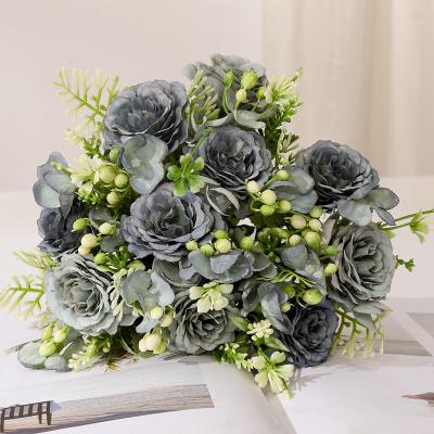 中国 人工花 多彩な 結婚式 花柄 中心飾り 白いシルク ピオニー花束 販売のため