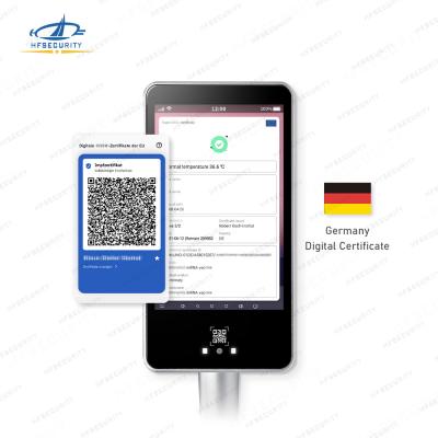 China Germany HF80C EU 8 inch Green Pass Vaccine Face Recognition Health Code Scan Device en venta