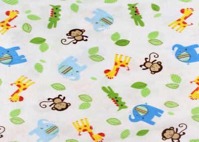 China Cartoon Printed 150gm Cotton Flannel Cloth Double Side Bushed For Baby Bedding Sets for sale