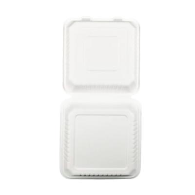 China Disposable Food Box Pulp Food Container 9 Square Biodegradable Lunch Box For Restaurant for sale