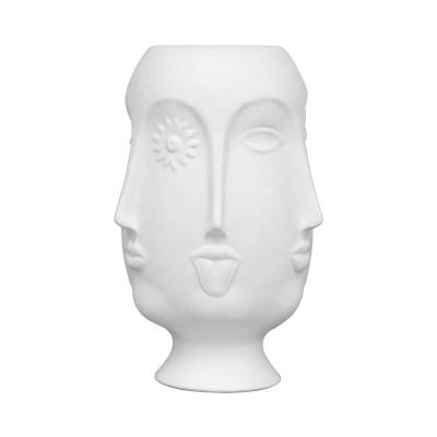 China New classic/postmodern faceted face porcelain vase, playful edie, scold flower container for sale