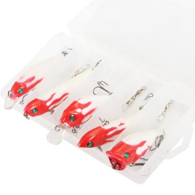 China Durable Realistic Fishing Lure Combo of Bass Topwater Wobbler White Hard Vivid Red Artificial Groundbait Kit for sale