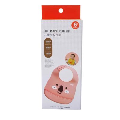 China Recycled Materials Plain Paper Box With Stand Gift Box For Baby Sippy Cup Thick Cardboard Boxes Kids Waterproof Baby Silicone Bib Set for sale
