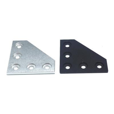 China GIULY High Quality Aluminum Alloy Anodized 90 Degree L Form 5 Hole Joint Plate For Aluminum V-slot Profile for sale