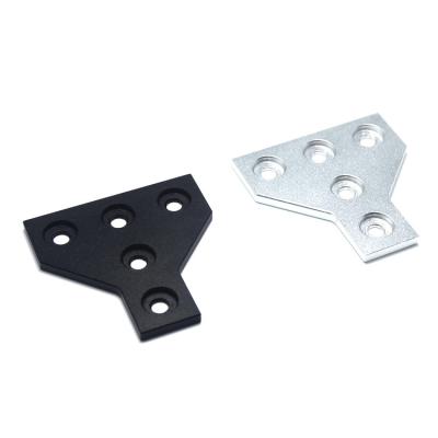 China GIULY Aluminum Alloy T Form 5 Hole Joint Plate For 3D Printer V Slot 2020 Aluminum Profile for sale