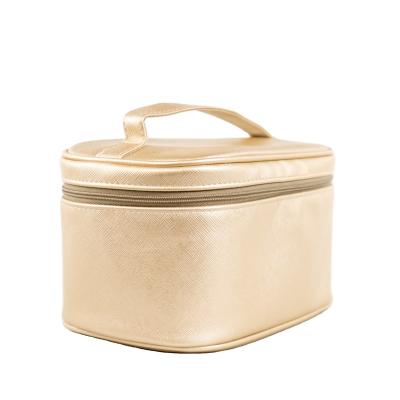 China High Quality Universal Ladies Cosmetic Case Champagne Makeup Bag Travel Toiletry Portable Bag for sale
