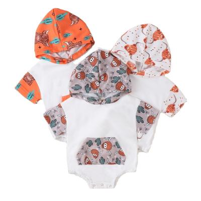 China Spandex/Polyester Cowboy Baby Clothes Toddler Girls Boys Kids Wholesale Oversize Sweatshirt Summer Short Sleeve Hoodies Romper for sale