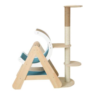 China Wooden Sisal Cat Climbing Solid Wood Frame for sale