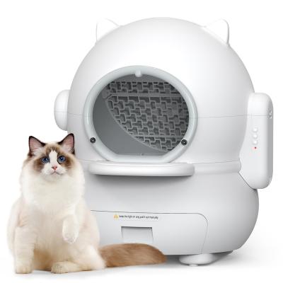 China Sustainable Self-Cleaning Cat Litter Box, Automatic Trash Can For Multiple Cats, One Touch Safety Smart Cat Litter Box Easy To Clean for sale