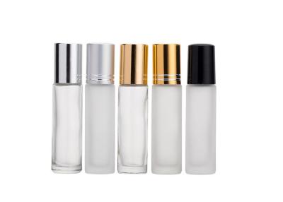 China Easy Refill Essential Oil Glass Bottles 4ml - 10ml Frost Clear For Cosmetic Packing for sale