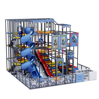 China 90 Squares Custom Indoor Playground Multi Level Indoor Playground Maze Rocket Theme for sale