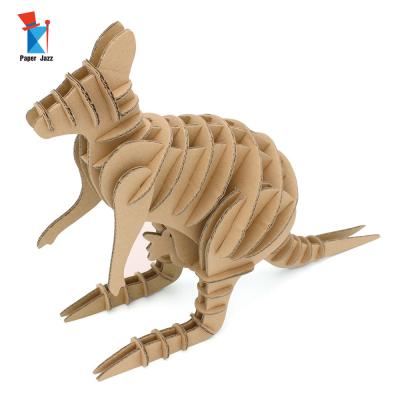 China Cartoon Toy Unique Puzzle For Adults Three Star Cardboard Puzzles Kangaroo 3D I Am Charming Native Brown CA422 for sale