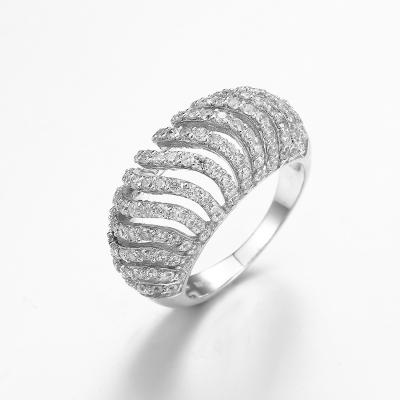 China 6.04g 925 de Zilveren Ringen Rhodium Geplateerd Sterling Silver Interlocking Ring van CZ Te koop
