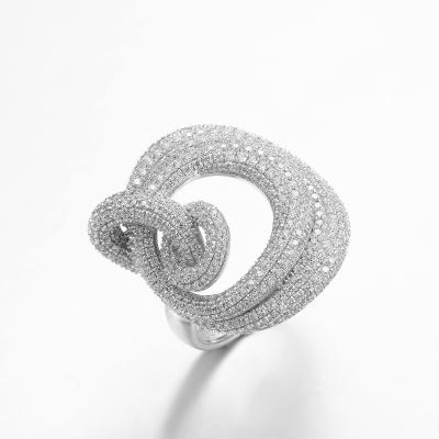 China Annulus Vorm 7.59g 925 de Zilveren Ring van de Ringenrhodium Geplateerde Lus van CZ Te koop