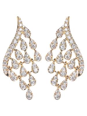 Chine boucles d'oreille 2.0g 0.50ct Diamond Round Brilliant Cut de goujon de plume de l'or 18K à vendre