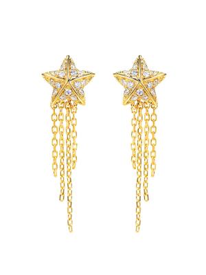 Chine 18K or en forme d'étoile Diamond Earrings 0.16ct F-G Color 2.0gram pour l'engagement à vendre