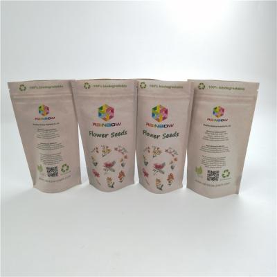 Chine Adapté aux besoins du client tenez-vous vers le haut des sacs biodégradables de Pla de papier de 100% emballage pour la feuille de Grabba à vendre