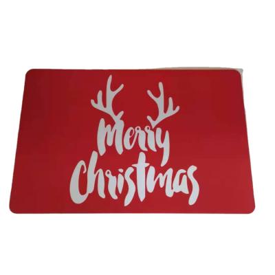 China Door Mat Washable High Quality Merry Christmas Printing Home PVC Anti Slip Mat for sale