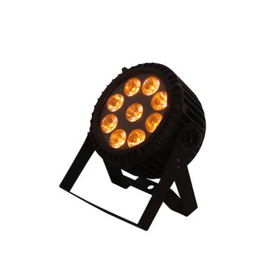 China Multi Color 9pcs Led Small Par Can Lights For Weddings , Led Mini Flat Par Light for sale