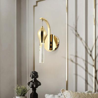 China New Arrival Modern Luxury K9 Crystal Iron Livingroom Bedroom Indoor Led Wall Lamp for sale