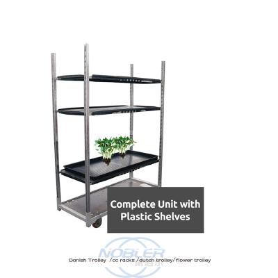 China Durable CC container racks flower trolley danish trolley garden center nursery cart cc racks for sale