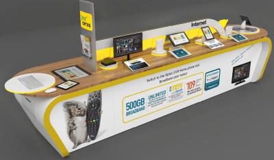 China MDF varejo moderno durável dos suportes de exposição do assoalho para promoção do PC do computador/tabela à venda
