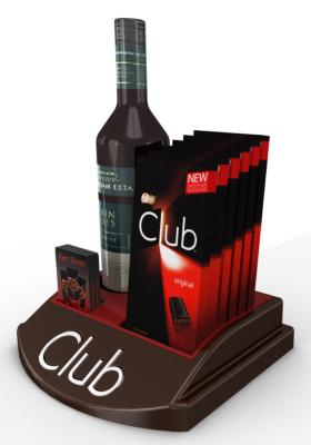 China Custom Promotion Baking Paint Wooden Display Racks For Drink / Wine for sale