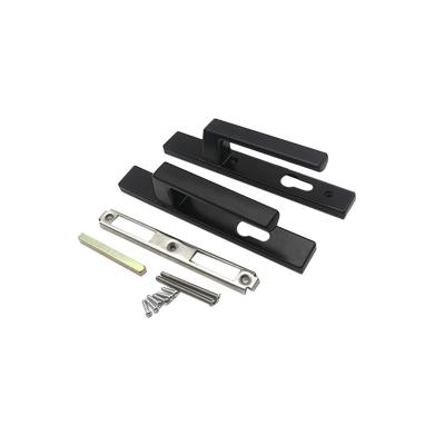 China Aluminum Alloy Matte Black Door Lever Handle Double Sides Customized Color for sale