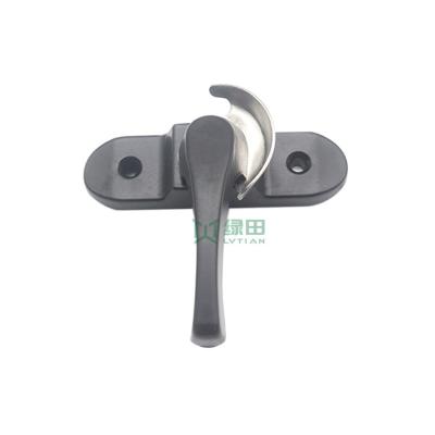 China Small Push Pull Black Crescent Lock Aluminum Material Moon Lock Window Hardware for sale