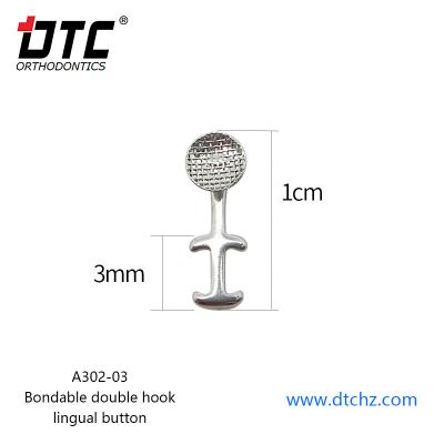 Chine Dentiste orthodontique en acier inoxydable double crochet et bouton de la langue à vendre