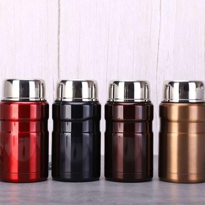 China Amazon Top Sale Food Container Wall 304 Stainless Steel PORTABLE Double Food Flask Vacuum Insulated Thermos Food Jar With Spoon for sale