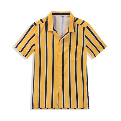 China Button 10701-SE60 Striped Short Sleeve Mens Shirts Breathable Sehe Fashion for sale
