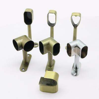 China Modern Zinc Alloy Pipe Bracket Wardrobe Tube Support Pipe Shelf Bracket for sale