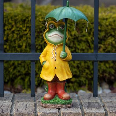 China Hot Selling Europe Amazon Frog With Umbrella 2021 Miniature Resin Home And Garden Decorations Garden for sale