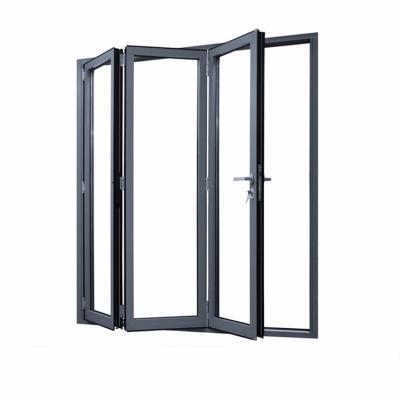China Hot Sale High Standard Aluminum Transparent Partition Folding Door Accordion Malaysia Patio Pella Room Divider Soundproof Insulated Glass for sale