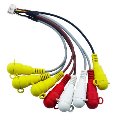 China Car Car Radio RCA Plug Output Wire Auxin Subwoofer Microphone Adapter 14Pin 8 Channel RCA Cable for sale