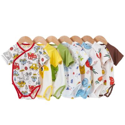 China Polyester/Cotton 0 Months 24 Months Short Baby Onesie Mesh Romper Baby Triangle Romper Summer Baby Sleeve Romper for sale