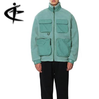 China Custom Made High Quality Sustainable Shell Splicing Jacket For Men Soft Fleece Winter Jacket for sale