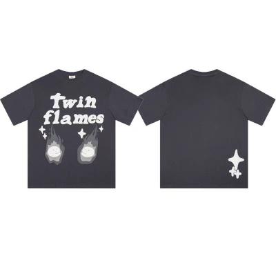 中国 グラフィックプリント ヴィンテージTシャツ ドロップ 肩 短袖 カジュアル 松散なTシャツ 夏装 販売のため