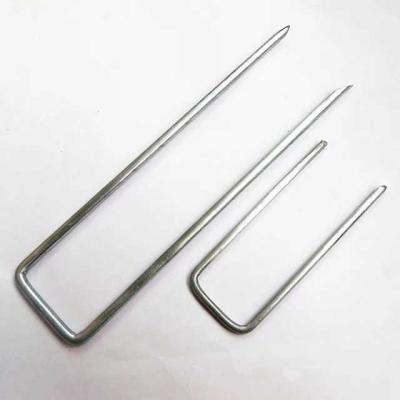 China Flat Hot Dip Galvanized Steel Weed Mat Peg Garden Stakes U Turf Staples From China for sale
