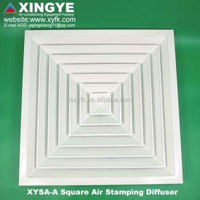 China Square Aluminum Alloy Ceiling Air Diffuser with Square Damper Air Diffuser with Arc Control Damper for sale