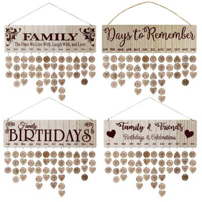 China Wooden DIY Home Decoration Party Birthday Party List Europe Calendar Valentine's Day Calendar Hanging Reminder Card for sale