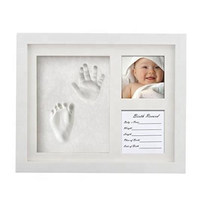 China Beautiful Fashionable Baby Newborn Photo Frame Baby Foot Print Photo Frame Baby Gift 12 Months for sale