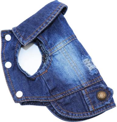 China Cool Blue Pet Stocked Clothes Dog Jeans Jacket For Small Medium Dogs Cats for sale