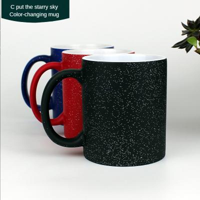 China Factory C Stocked Wholesale Starry Sky Mug With Venus Video Mug Transfer Star Magic Thermal Color Changing Mug for sale