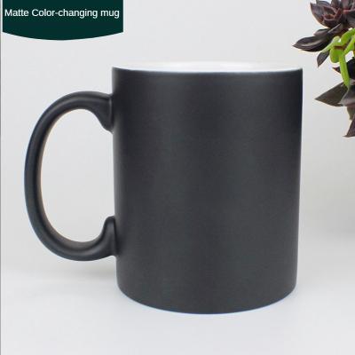 China Sustainable Supply C Matte Color Factory Ceramic Mug Personalized DIY Changing Mug Frosted Magic Mug for sale